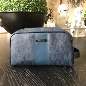 Michael Kors Baltic Blue Toiletry Holder Case NWT